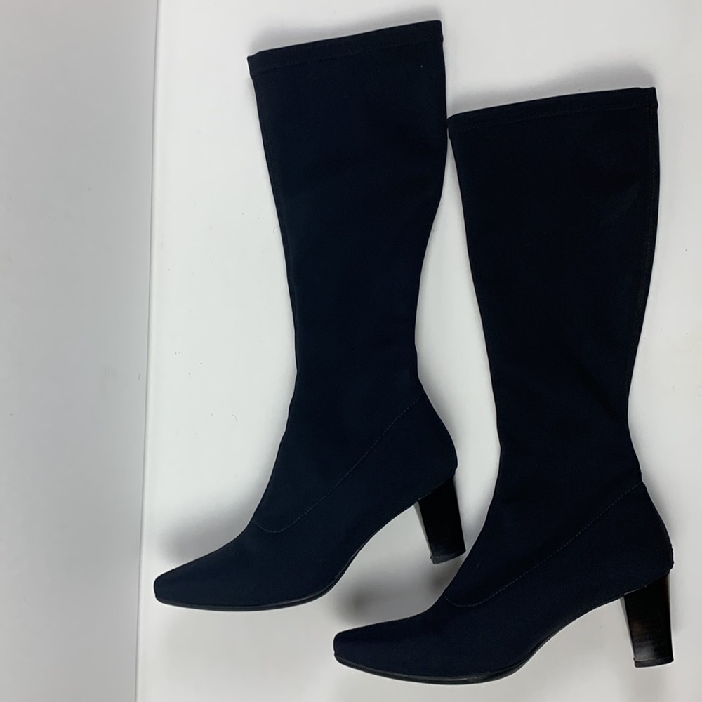La CANADIENNE Stretch Sock Boots Knee High Neutral Silhouette Modern Sleek